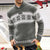 Long Sleeve Xmas Style Jacquard Knit Men Sweater