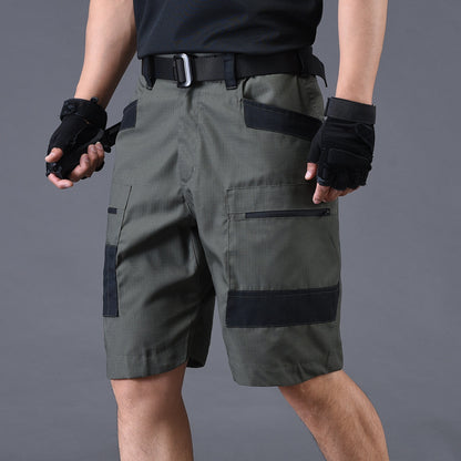 Multi-bolso de vários zípers de secagem rápida de camuflagem à prova d'água shorts homens