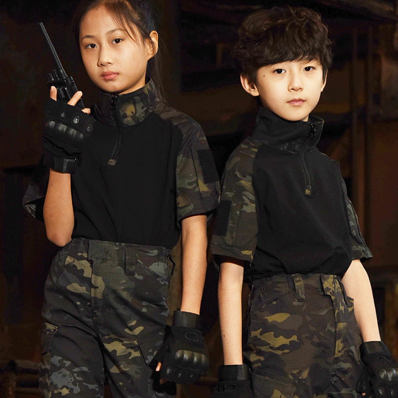 Short Sleeved CS Children's Frog Suit Boys and Girls' Training Suit