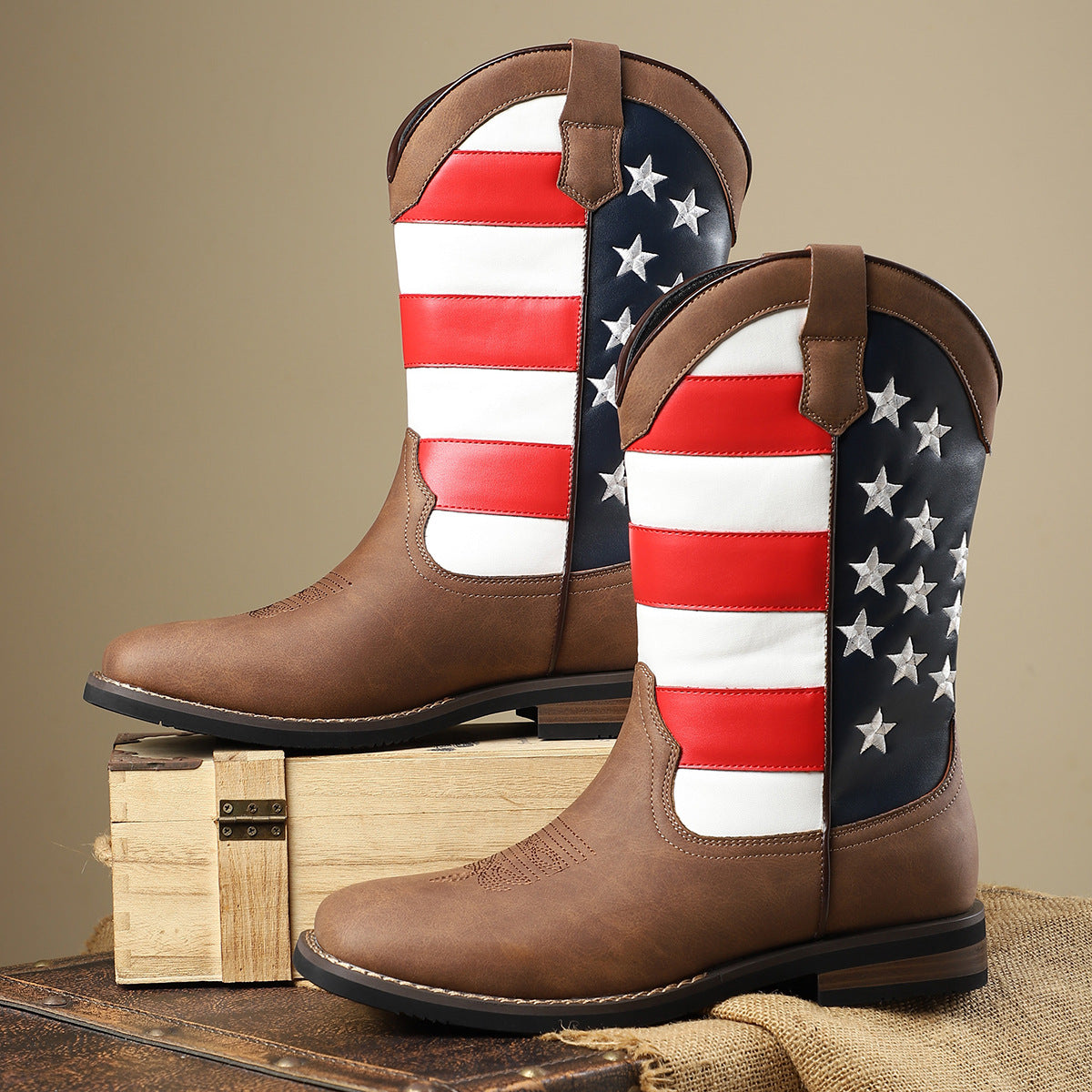 Patriotic American Flag Cowboy Boots For Festive Occasions