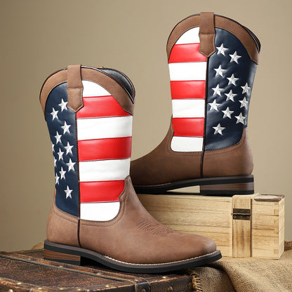 Patriotic American Flag Cowboy Boots For Festive Occasions