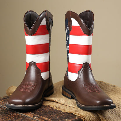 Patriotic American Flag Cowboy Boots For Festive Occasions
