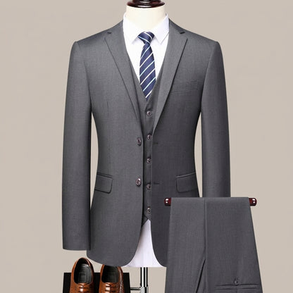Classic Men's Slim Fit 2-Piece Suit Set | Smart Casual Business Blazer & Formal Dress Pants