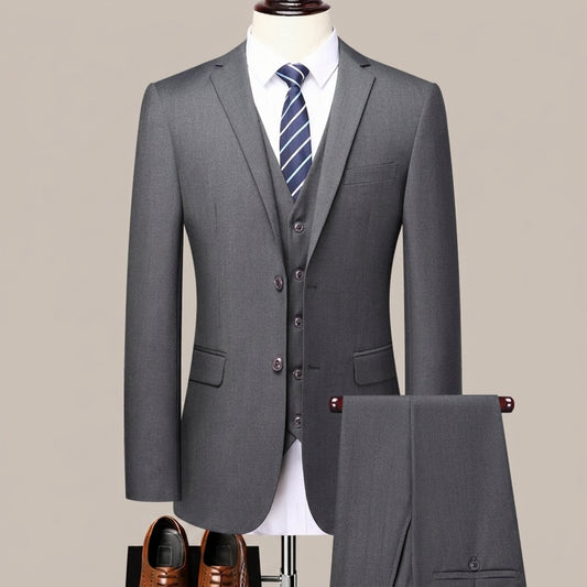 Classic Men's Slim Fit 2-Piece Suit Set | Smart Casual Business Blazer & Formal Dress Pants