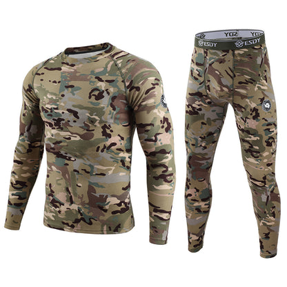 Conjunto de roupas íntimas térmicas de veludo esportivo masculino