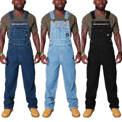 Denim Big Pockets Macacos de Macarinhos de trabalho