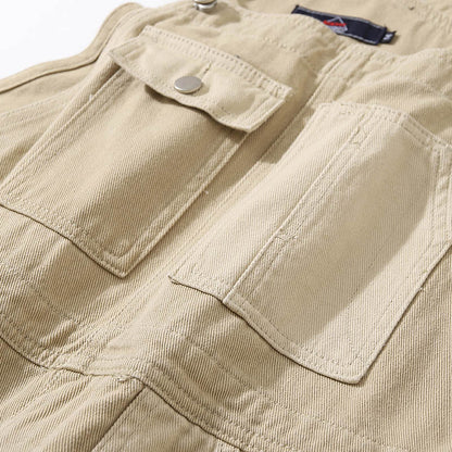 Jeans de carga de cargo suspensos macacão de roupas de trabalho homens
