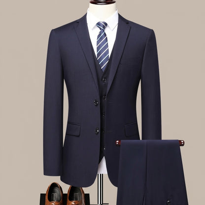 Classic Men's Slim Fit 2-Piece Suit Set | Smart Casual Business Blazer & Formal Dress Pants