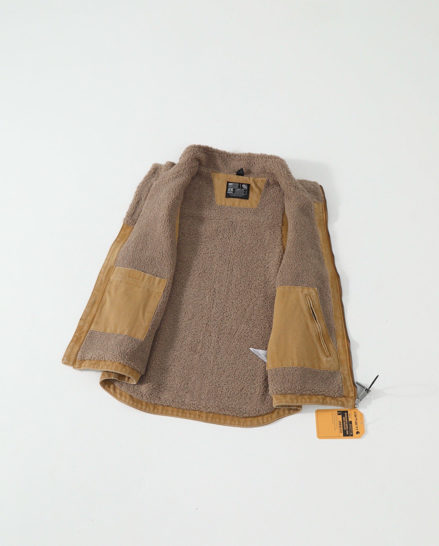 V33 Canvas Workwear Warm Vest, Sheepskin Fleece, Simple Loose-fitting Jacket