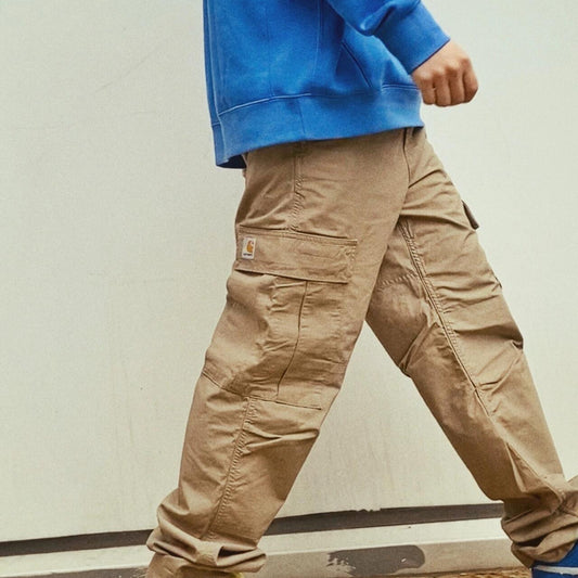 Cargo pants, large pockets, loose-fitting casual long pants, suitable for couples, city boy style.