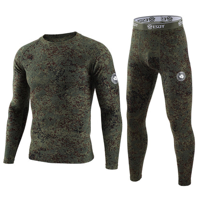 Conjunto de roupas íntimas térmicas de veludo esportivo masculino