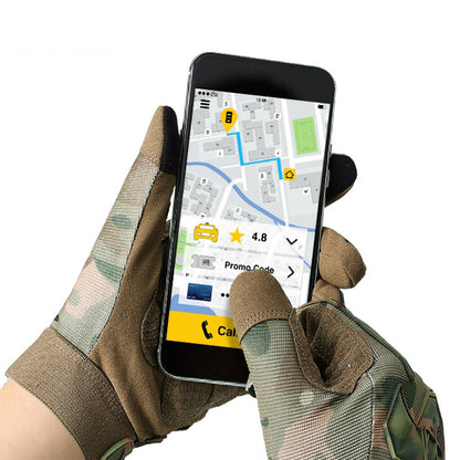 Tela de toque de camuflagem todas as luvas táticas dos dedos