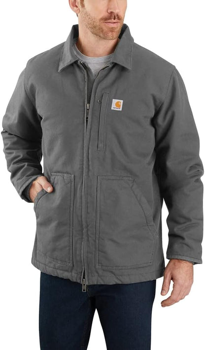 Carhartt Men's Loose Fit Washed Duck Sherpa-Lined Coat