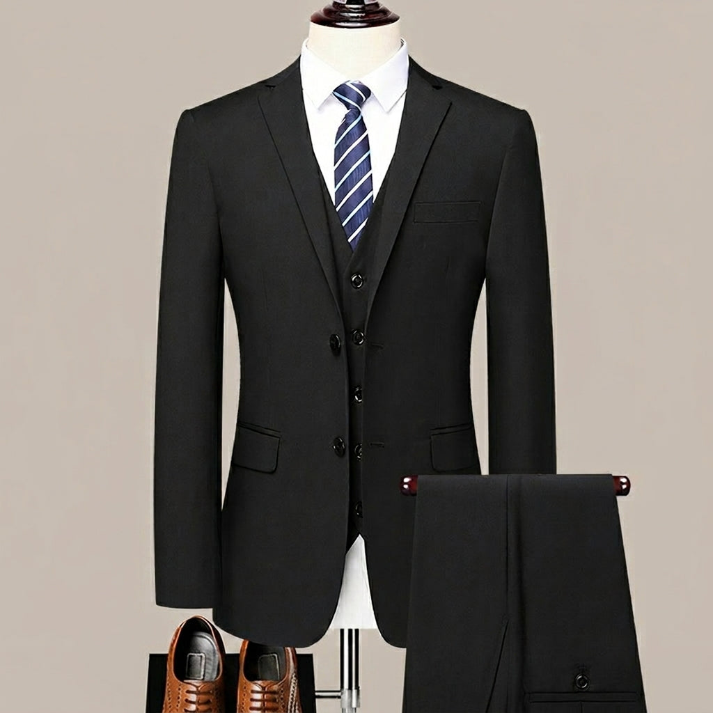 Classic Men's Slim Fit 2-Piece Suit Set | Smart Casual Business Blazer & Formal Dress Pants