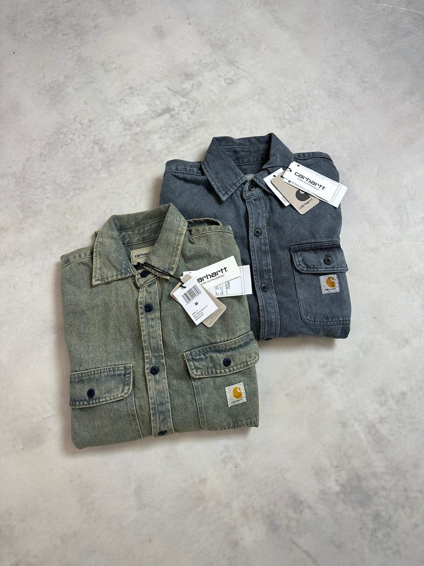 Carhartt Wip 25s Vintage Washed Distressed Michigan Double Pocket Long-sleeved Shirt/jacket