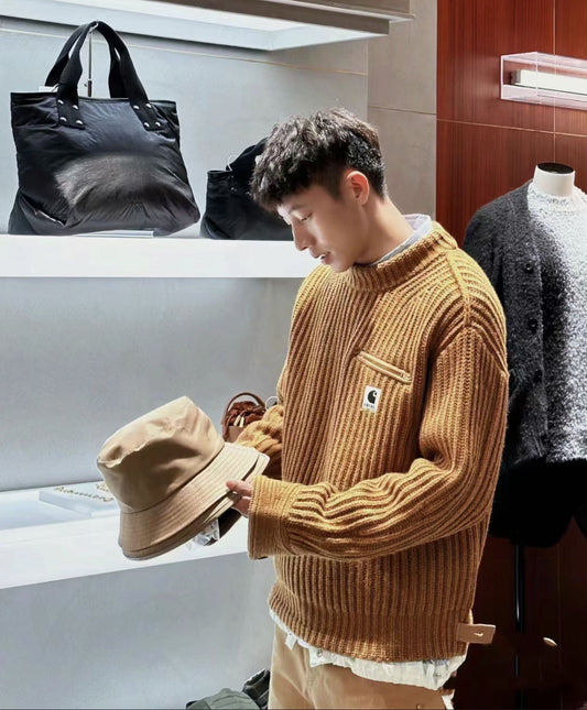 Carhartt Collaboration with SAC@i: Heavyweight Crew Neck Knit Sweater