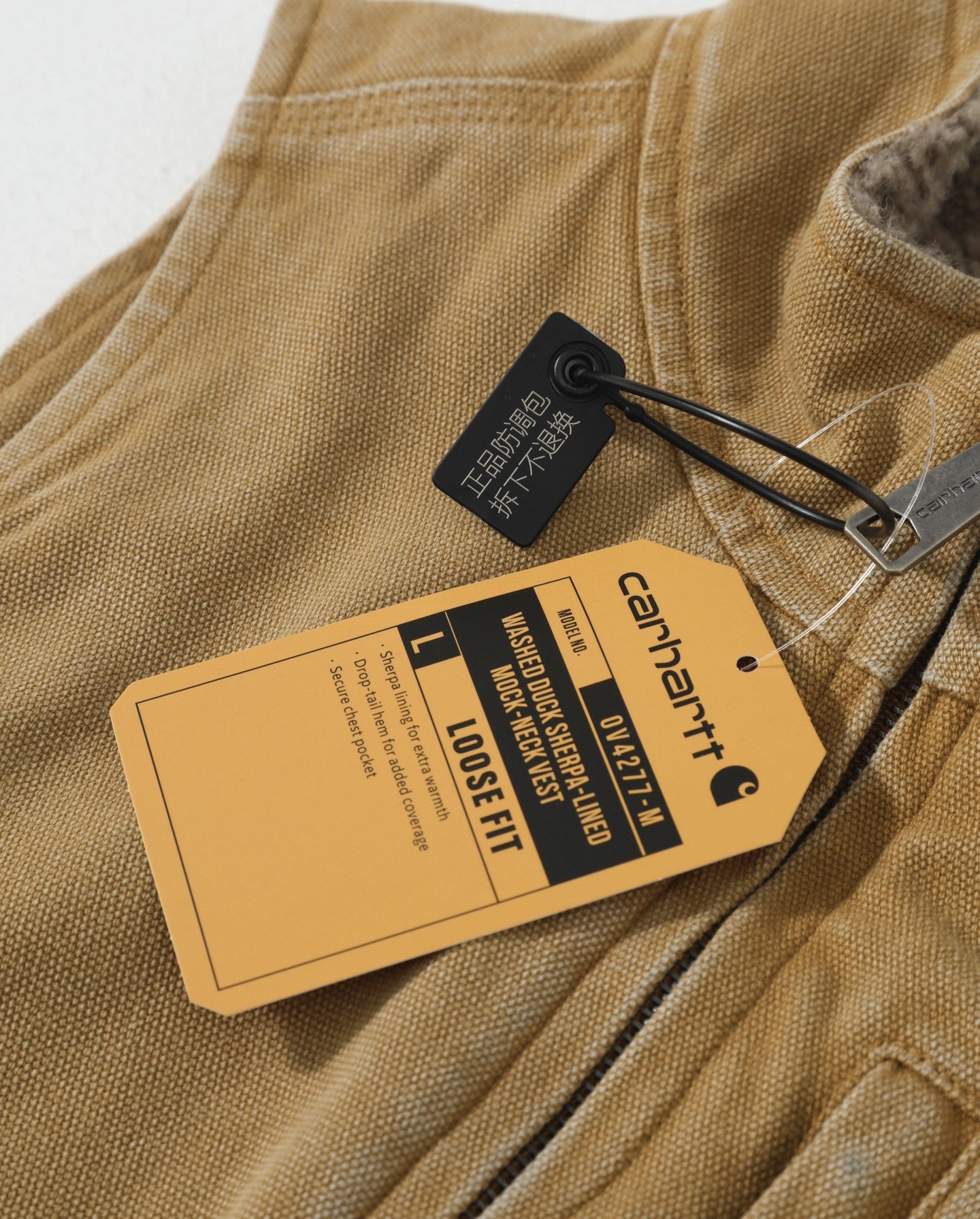 V33 Canvas Workwear Warm Vest, Sheepskin Fleece, Simple Loose-fitting Jacket