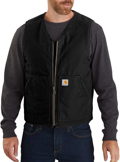 Carhartt Men's 104394 Washed Duck Vest - Sherpa Lined