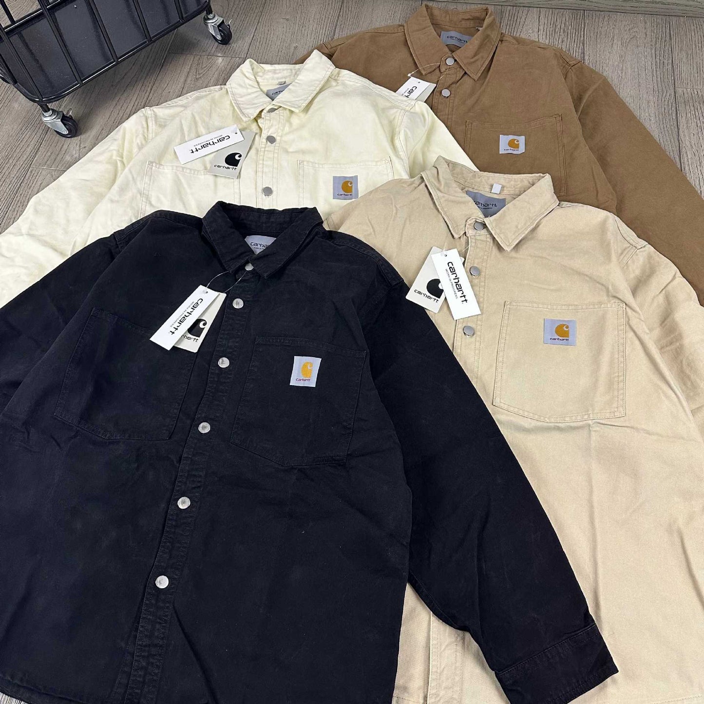 American Retro Work Shirt, Men's Long-sleeved Loose-fitting Cotton Shirt, Carhartt Work Cargo Shirt