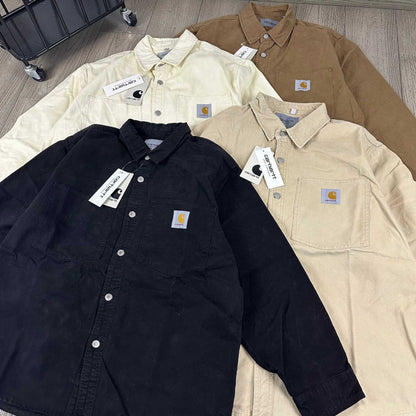 American Retro Work Shirt, Men's Long-sleeved Loose-fitting Cotton Shirt, Carhartt Work Cargo Shirt