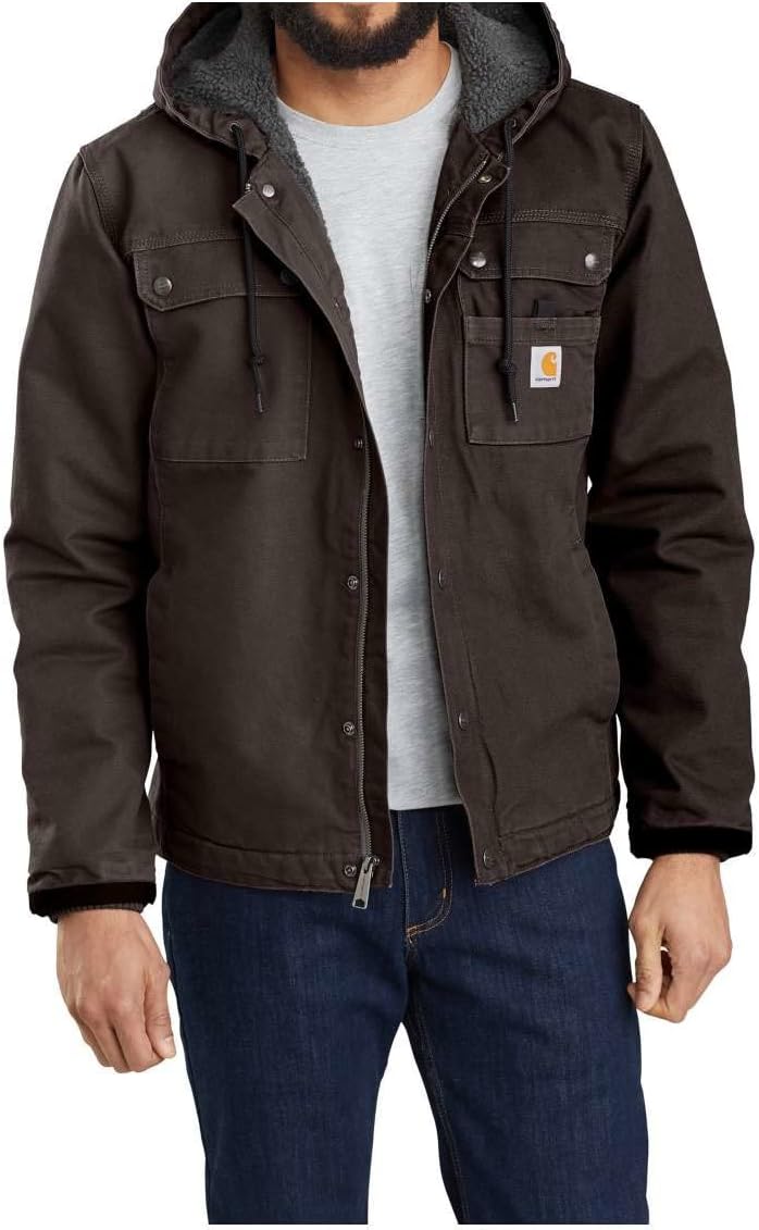Carhartt Men's Relaxed Fit Washed Duck Sherpa-Lined Utility Jacket