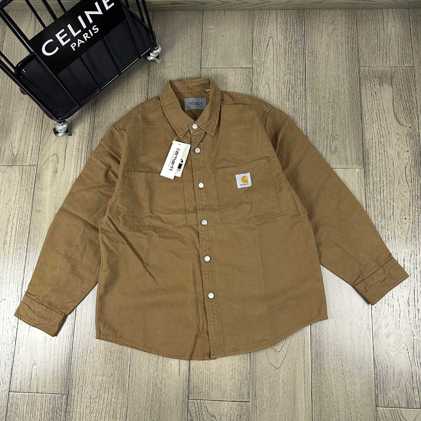 American Retro Work Shirt, Men's Long-sleeved Loose-fitting Cotton Shirt, Carhartt Work Cargo Shirt