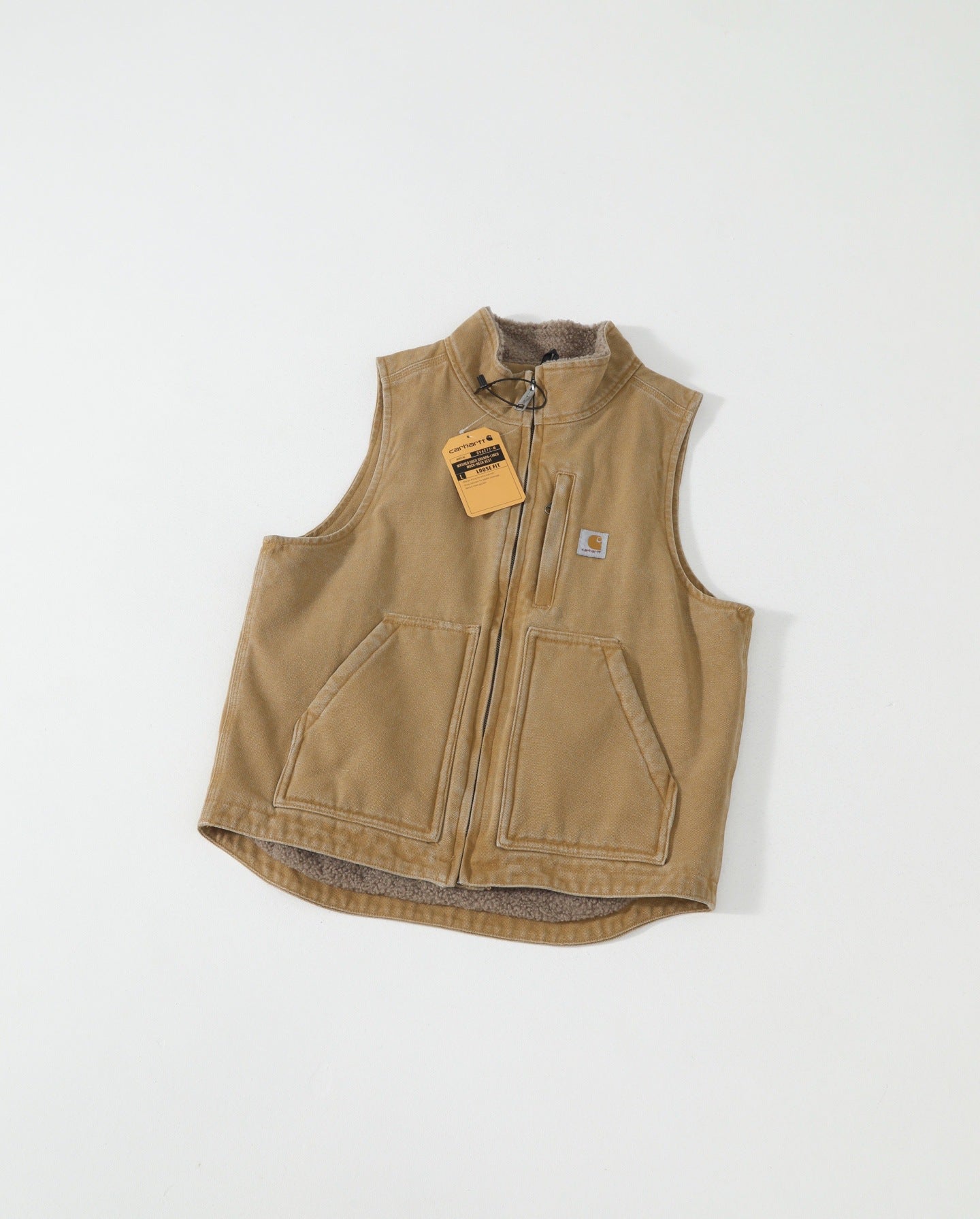 V33 Canvas Workwear Warm Vest, Sheepskin Fleece, Simple Loose-fitting Jacket
