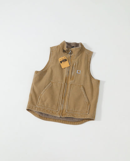 V33 Canvas Workwear Warm Vest, Sheepskin Fleece, Simple Loose-fitting Jacket