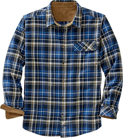 بالإضافة إلى حجم قميص منقوش قميص طويل الأكمام فضفاضة باللون الأحمر