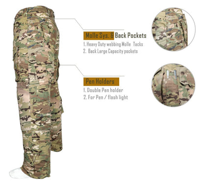 Pantalones tácticos para hombres Pantalones de combate al aire libre Camuflaje