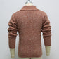 Warm Knit Solid Color Cardigan Men Sweater