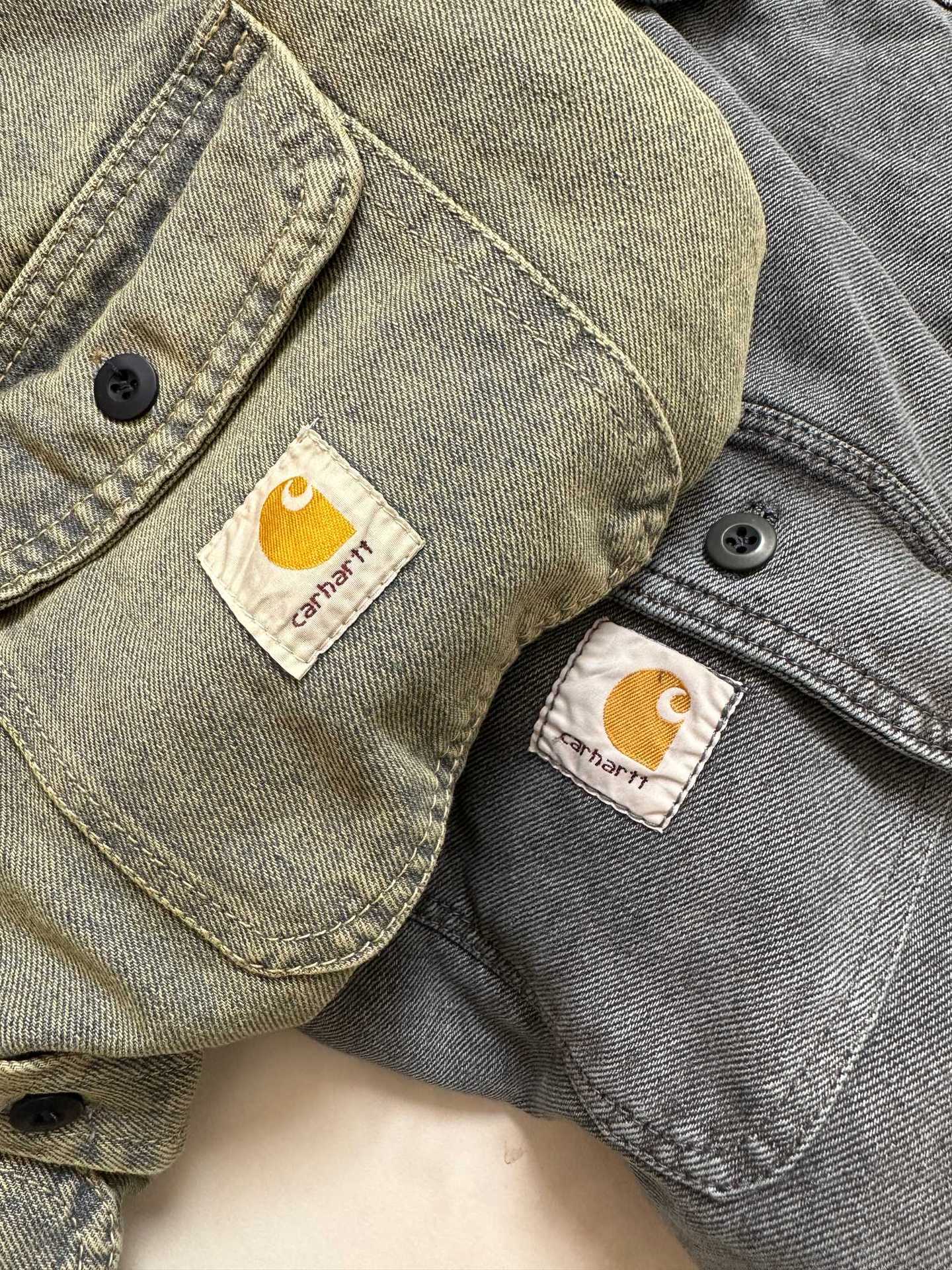 Carhartt Wip 25s Vintage Washed Distressed Michigan Double Pocket Long-sleeved Shirt/jacket