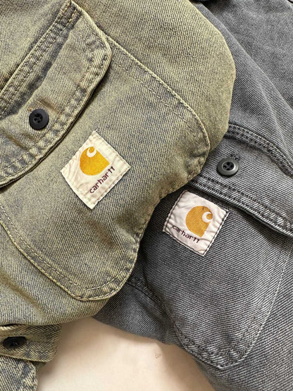 Carhartt Wip 25s Vintage Washed Distressed Michigan Double Pocket Long-sleeved Shirt/jacket