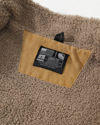 V33 Canvas Workwear Warm Vest, Sheepskin Fleece, Simple Loose-fitting Jacket