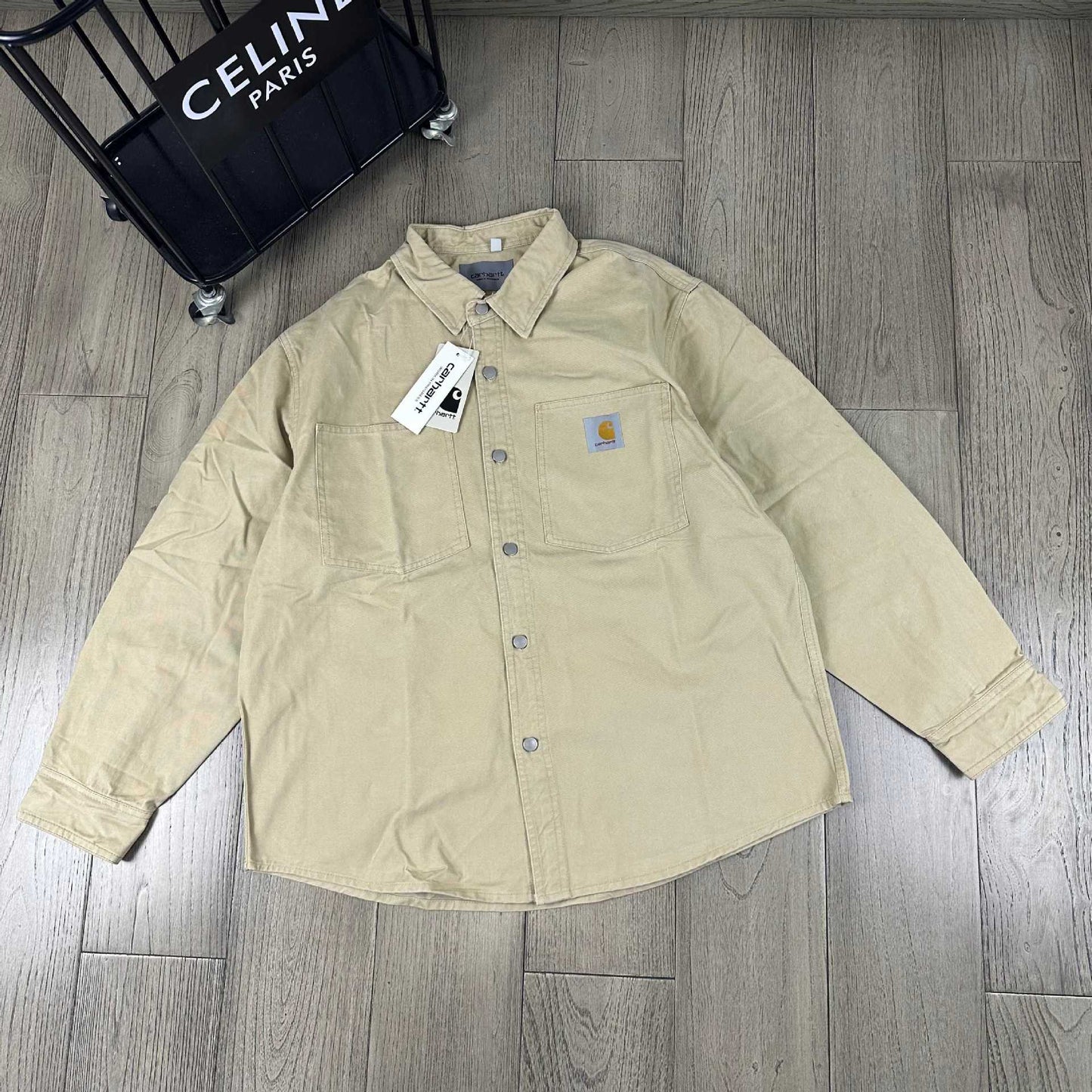 American Retro Work Shirt, Men's Long-sleeved Loose-fitting Cotton Shirt, Carhartt Work Cargo Shirt