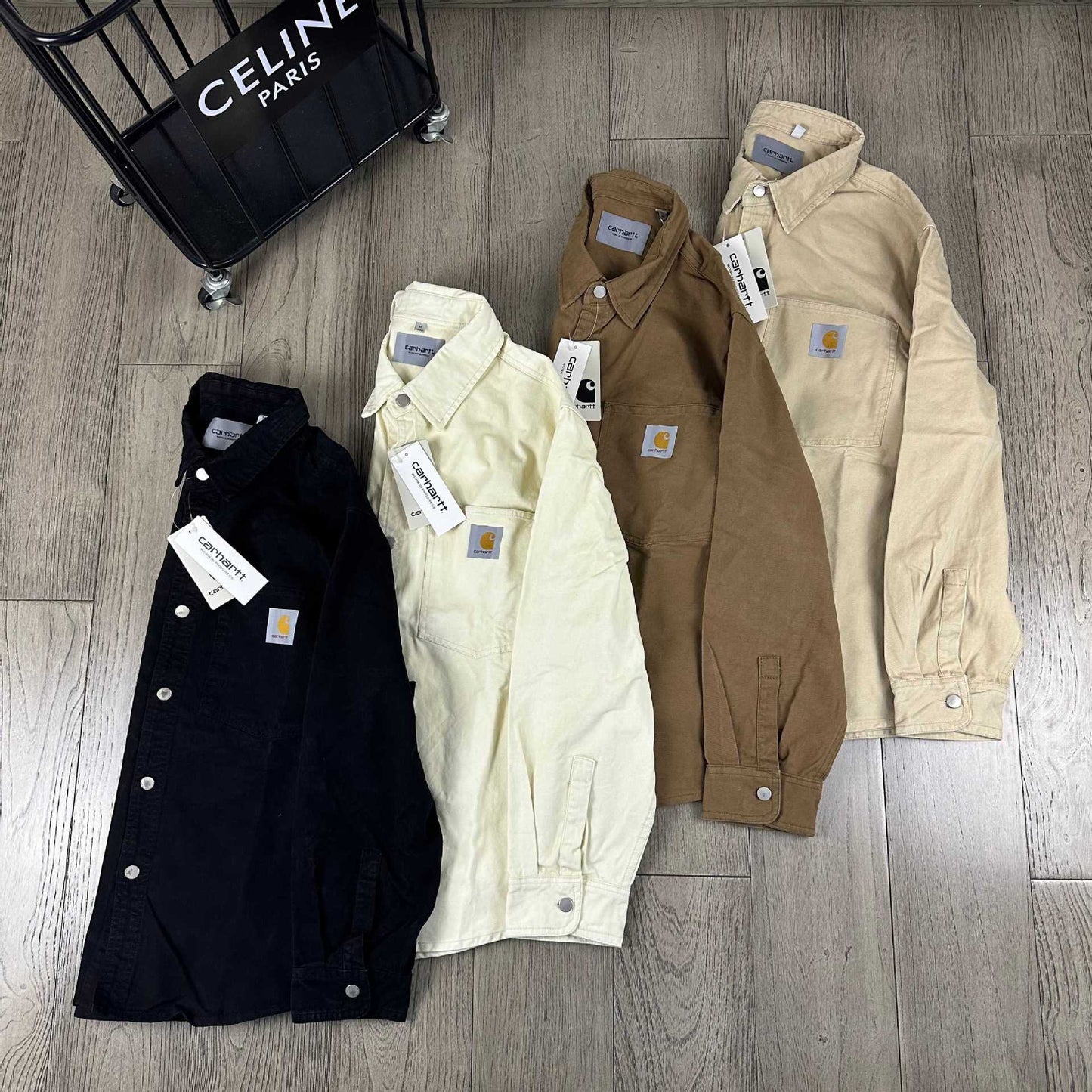 American Retro Work Shirt, Men's Long-sleeved Loose-fitting Cotton Shirt, Carhartt Work Cargo Shirt