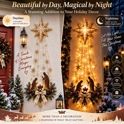 ✨Last Day 90% OFF✨✝️ Bethlehem Star of Faith™ – Lighted Nativity Wall Decor
