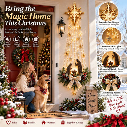 ✨Last Day 90% OFF✨✝️ Bethlehem Star of Faith™ – Lighted Nativity Wall Decor