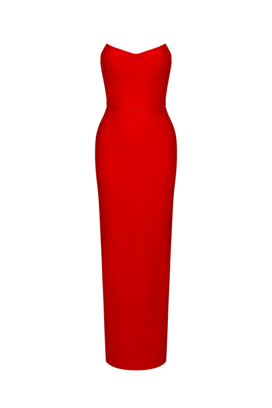 Dotte Maxi-Bandagenkleid - Rot
