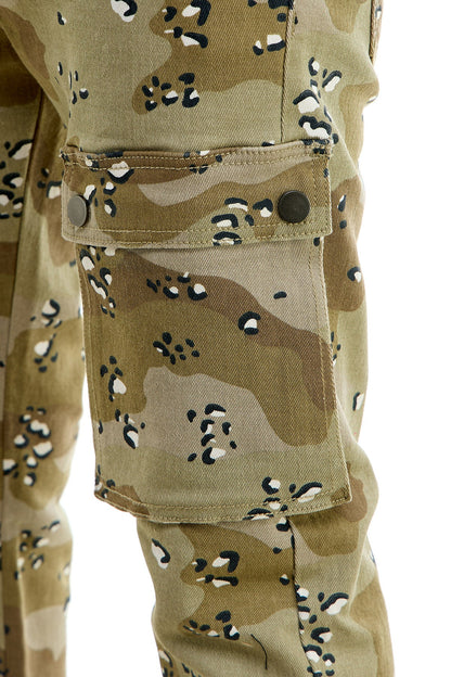 Skinny Pants in Stretch Flare Stacked Jeans in Camo