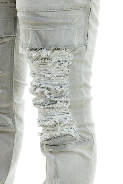 Pocket White Men's Skinny Stacked Jeans