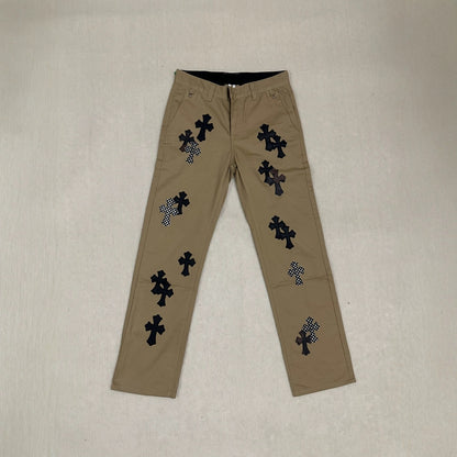 Edition Black White Zebra Stripe Cross Embroidery Straight Leg Vintage Washed Casual Jeans