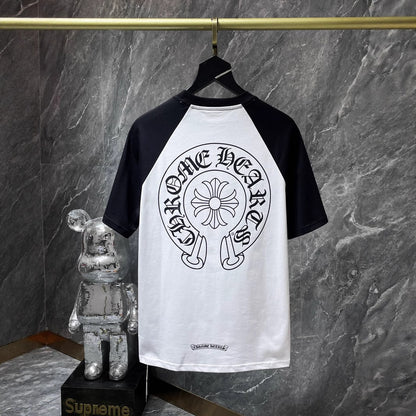 Chrome Hearts Cross Flower Sanskrit Patch Short Sleeve T-Shirt Unisex Streetwear