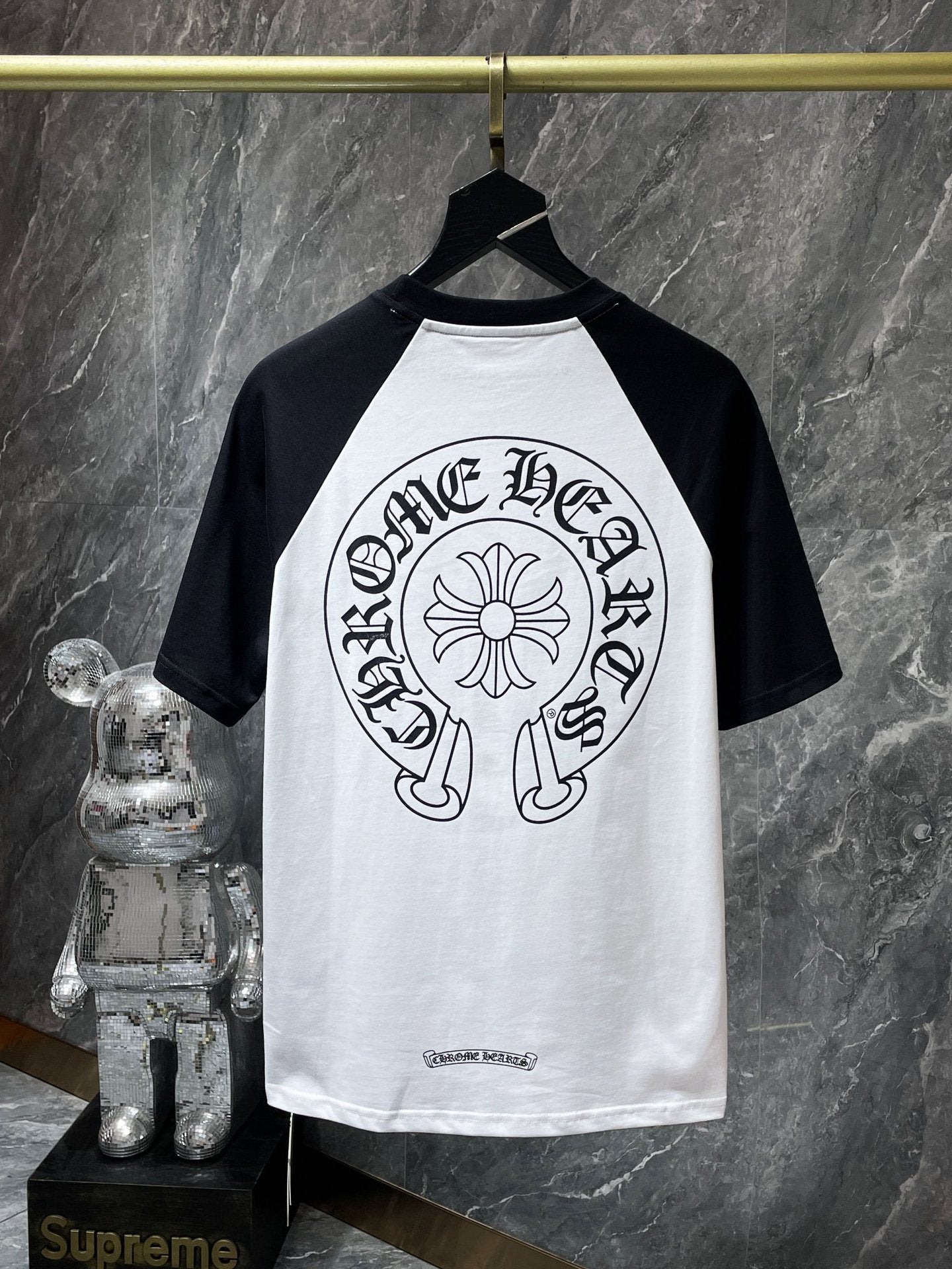 Chrome Hearts Cross Flower Sanskrit Patch Short Sleeve T-Shirt Unisex Streetwear