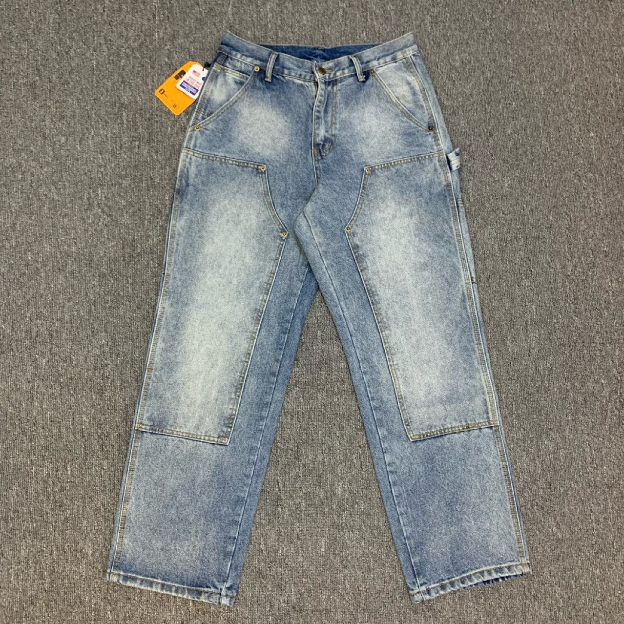 Vintage Carhartt Carpenter Jeans Loose Straight Leg High Street Distressed Japanese Workwear Style Denim Pants