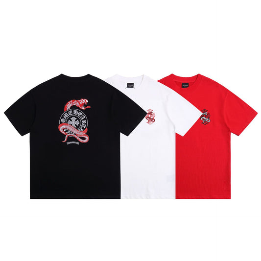 Summer Vintage Heavy Washed 3D Print Cotton T Shirt Unisex Couple Streetwear