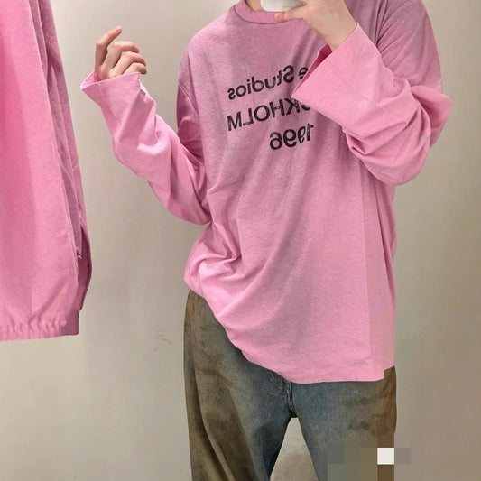 Acne Studios Distressed Washed Long Sleeve Vintage Unisex T-Shirt Sun Protection High Quality