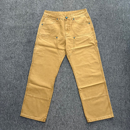 Carhartt B136 Vintage Washed Double Knee Logger Work Pants Straight Leg American Streetwear Retro Workwear