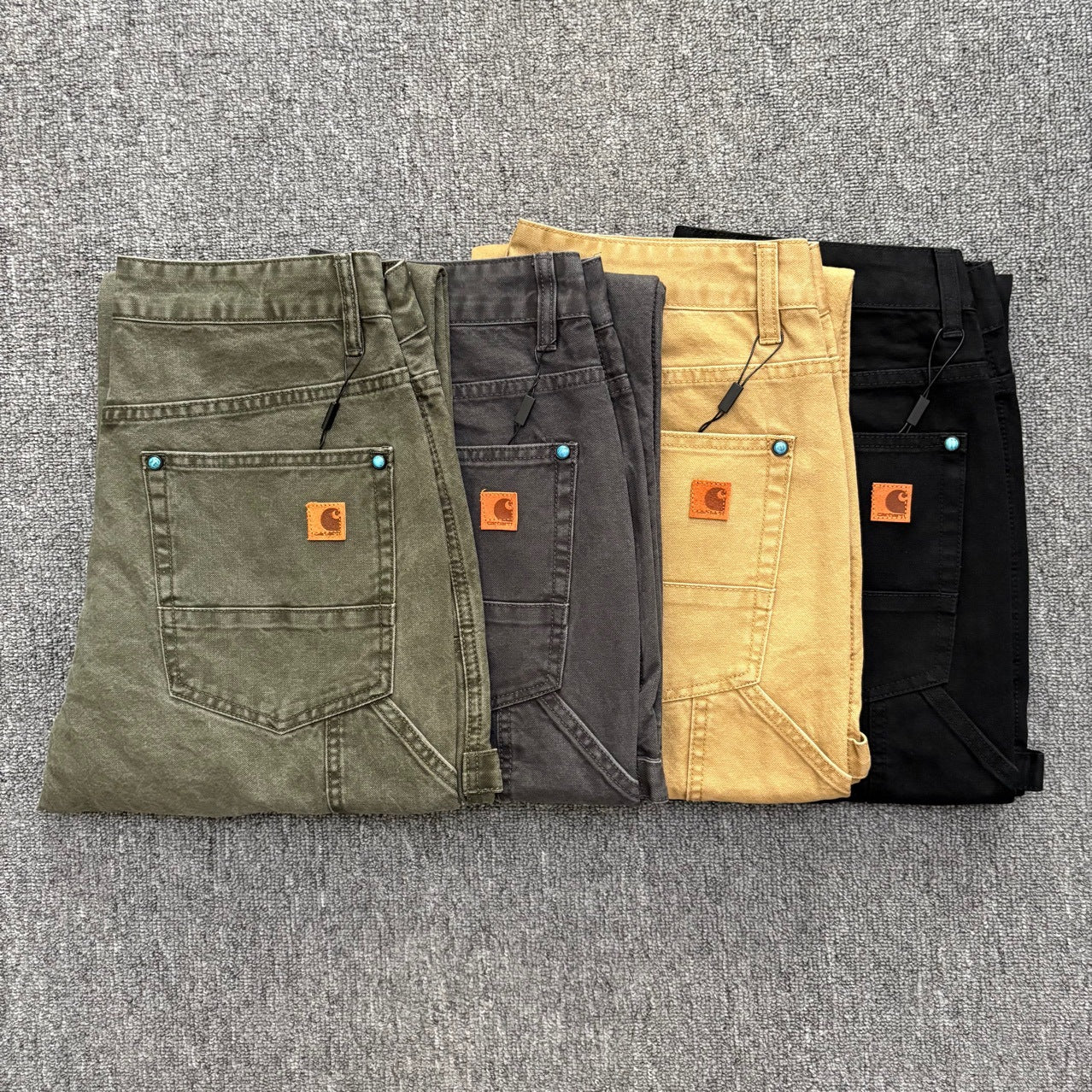 Carhartt B136 Vintage Washed Double Knee Logger Work Pants Straight Leg American Streetwear Retro Workwear