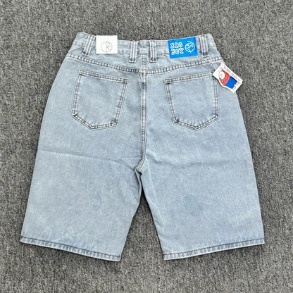 Bigboy Men Street Hip Hop Embroidered Denim Shorts High Quality Fashion Trendy American Style